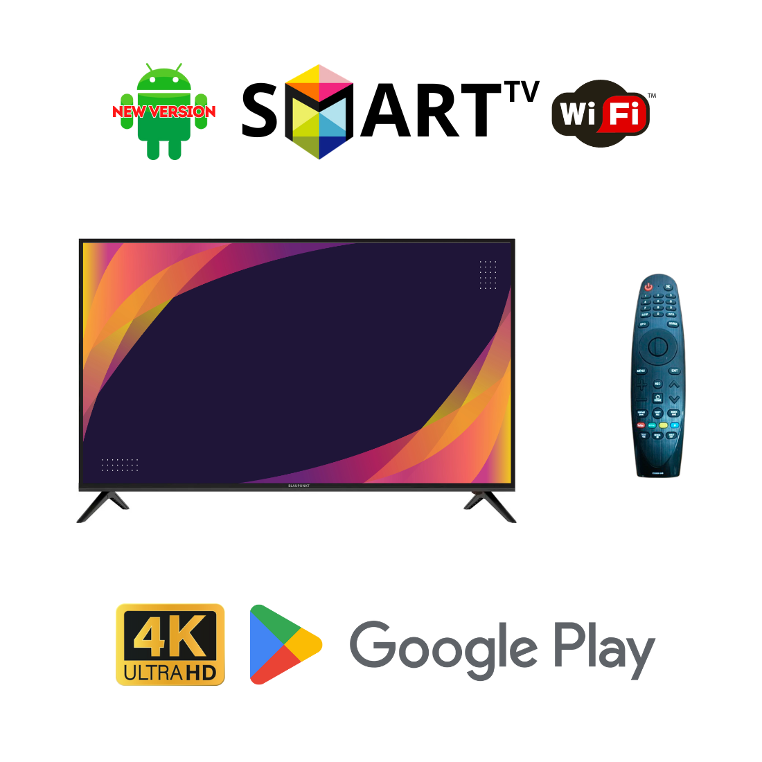 Телевізор Blaupunkt 24" I Android 13.0 Smart TV T2 FullHD USB (1980x1080) блютуз