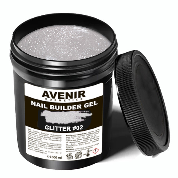 Гель для нарощування Avenir Glitter #02 (Гліттер №02) 1 кг