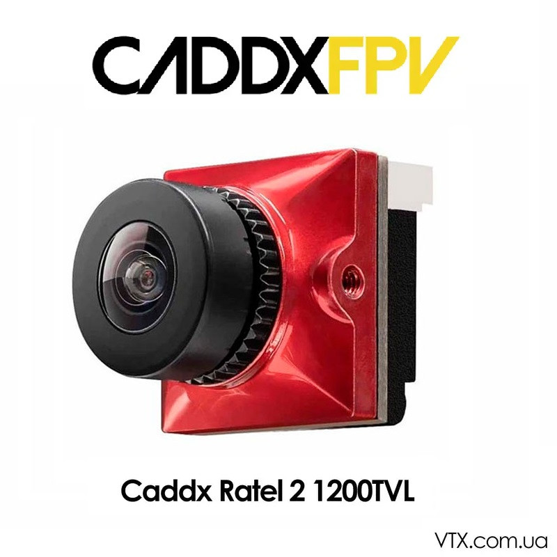 FPV камера Caddx Ratel 2 V2 1200TVL 19x19мм (червона). Камера для FPV дрона.