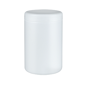 Біла матова банка 1000 мл HDPE для косметичних засобів, порошків, кремів (банка+кришка+вкладиш)