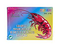 Чіпси рисові зі смаком креветки Vanda 227 г Кольорові