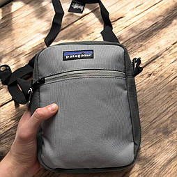 Сумка чоловіча Patagonia барсетка мессенджер через плече сіра. Люкс
