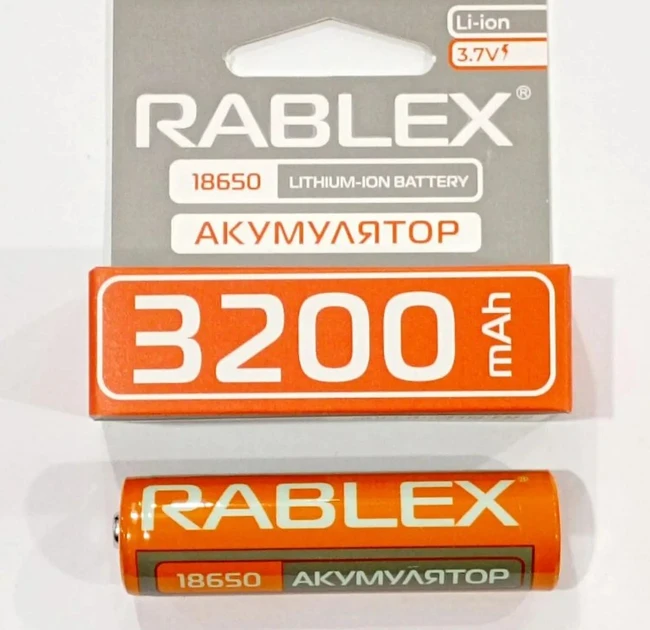 Батарейка аккумулятор Rablex 18650 3200mAh 18x71mm Art 012550