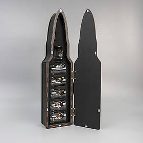 Набір чарок з кулею, гербом та лимонкою | Дерев'яна упаковка