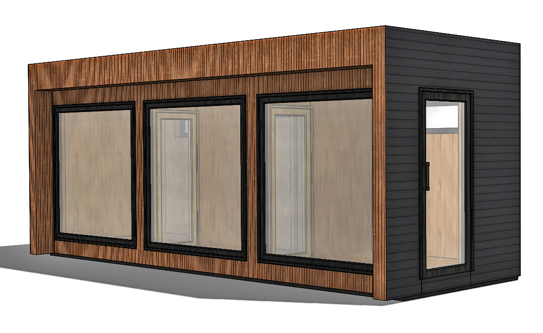 Модульна сауна Thermowood CUBEх3 Потрійний Куб 6,87х2,56м від виробника Thermowood Production