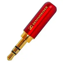 Штекер 3.5-мм стерео Sennheiser, металевий корпус, червоний 1уп-10 шт.