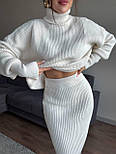 Теплий костюм міді спідниця з резинкою і светр із коміром стійкою (р. 42-46) 9103788, фото 2