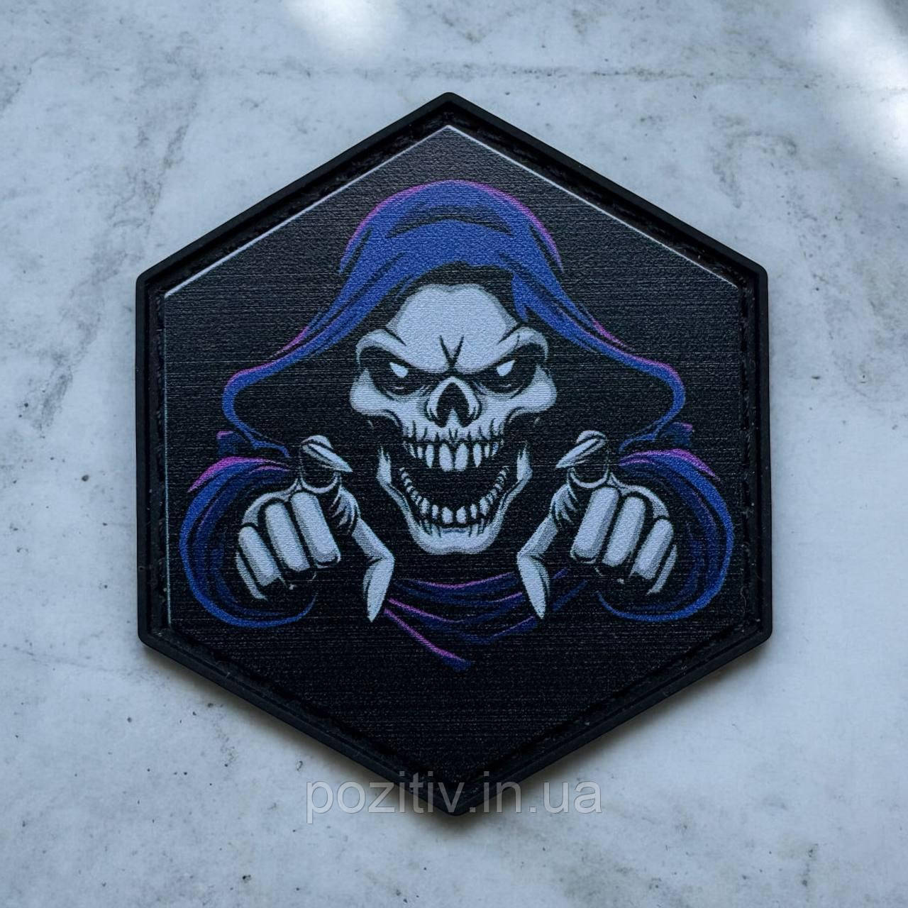 Шеврон гумовий пвх жнець на липучці, фото 1