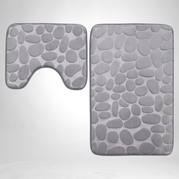 Набір килимків для ванної кімнати 2шт 40*50CM + 40*60CM Сірий, фото 1