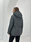 Демісезонна жіноча куртка стьобана чорного кольору, фото 7