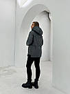 Демісезонна жіноча куртка стьобана чорного кольору, фото 8