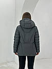 Демісезонна жіноча куртка стьобана чорного кольору, фото 5