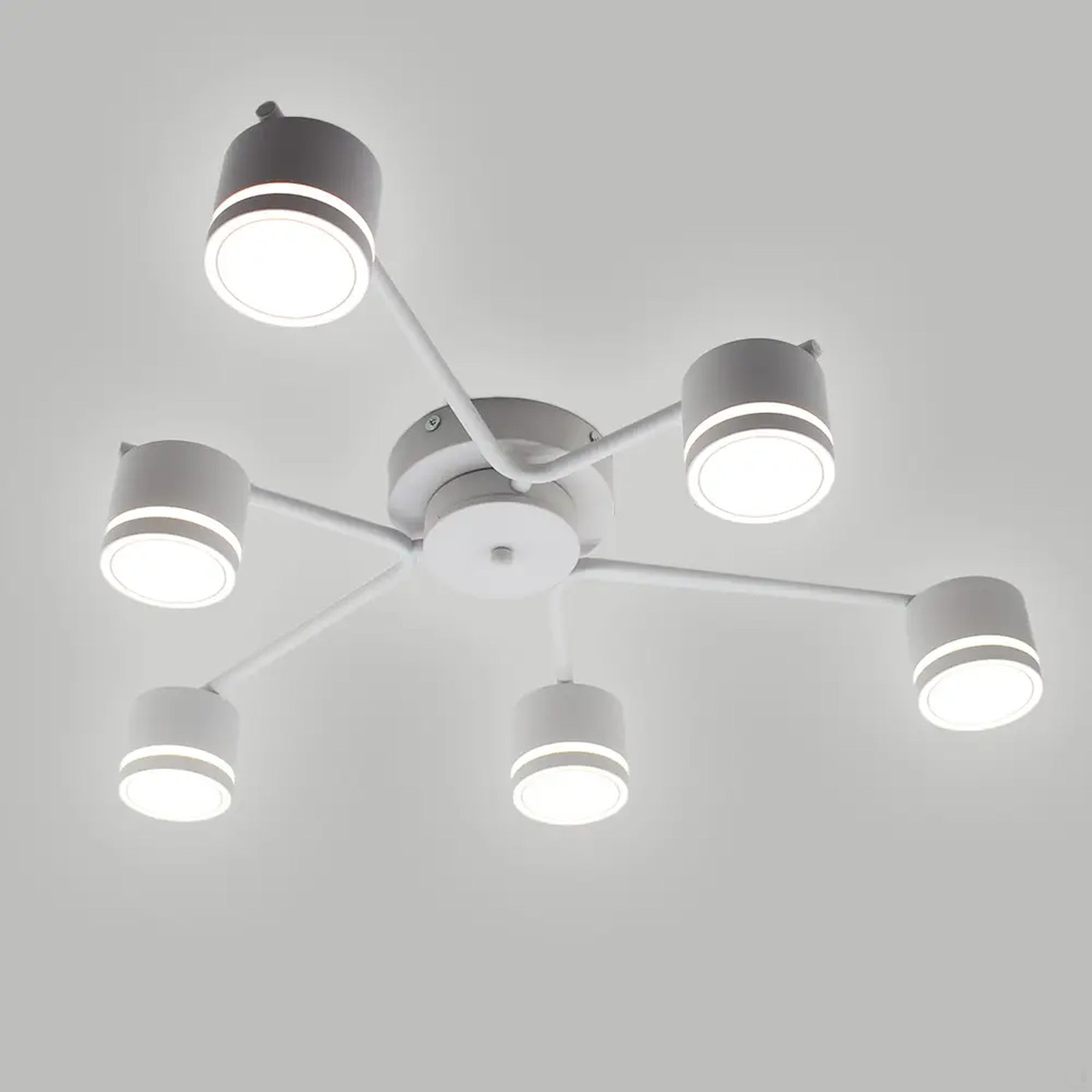 Стельова люстра на 6 плафонів у стилі Лофт біла GELA 6R WHITE, фото 1