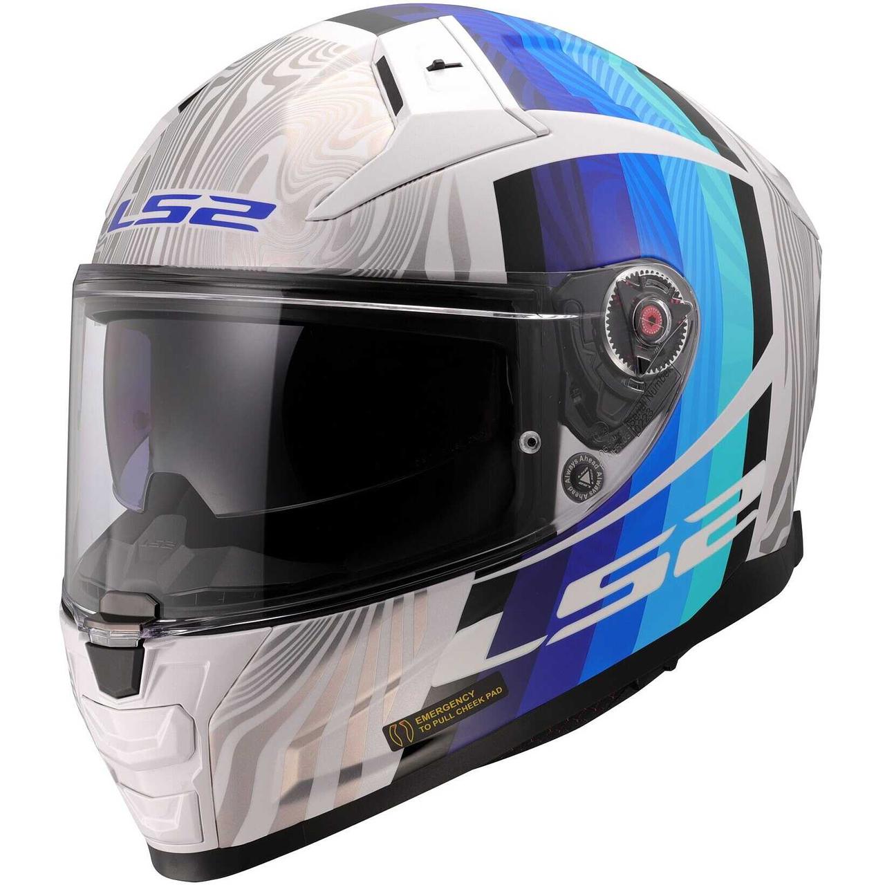 Мотошолом LS2 FF811 Vector II Freedom White/Blue