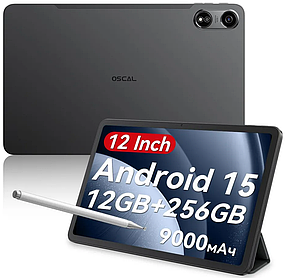 Планшет Blackview OSCAL PAD 100 Grey 4G 12/256GB 12дюймів 9000mAh Android 15 чохол+скло+стилус