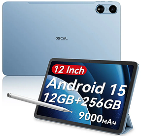 Планшет Blackview OSCAL PAD 100 Blue 4G 12/256GB 12дюймів 9000mAh Android 15 чохол+скло+стилус