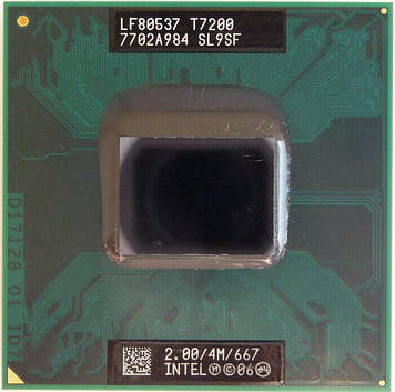 Процесор для ноутбука Intel Core 2 Duo T7200 2.0GHz/4M/667/34W (BX80537T7200) SL9SF Socket M, tray