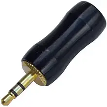 Штекер 3.5-мм стерео TCOM, металевий корпус, gold, чорний