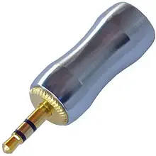 Штекер 3.5-мм стерео TCOM, металевий корпус, gold, сріблястий