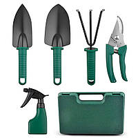 Набор садовых инструментов 5шт в кейсе / Садовый инструмент / Набор инструментов для ухода за садом