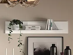 Полиця навісна Goldin 09 (білий глянець/золотий)