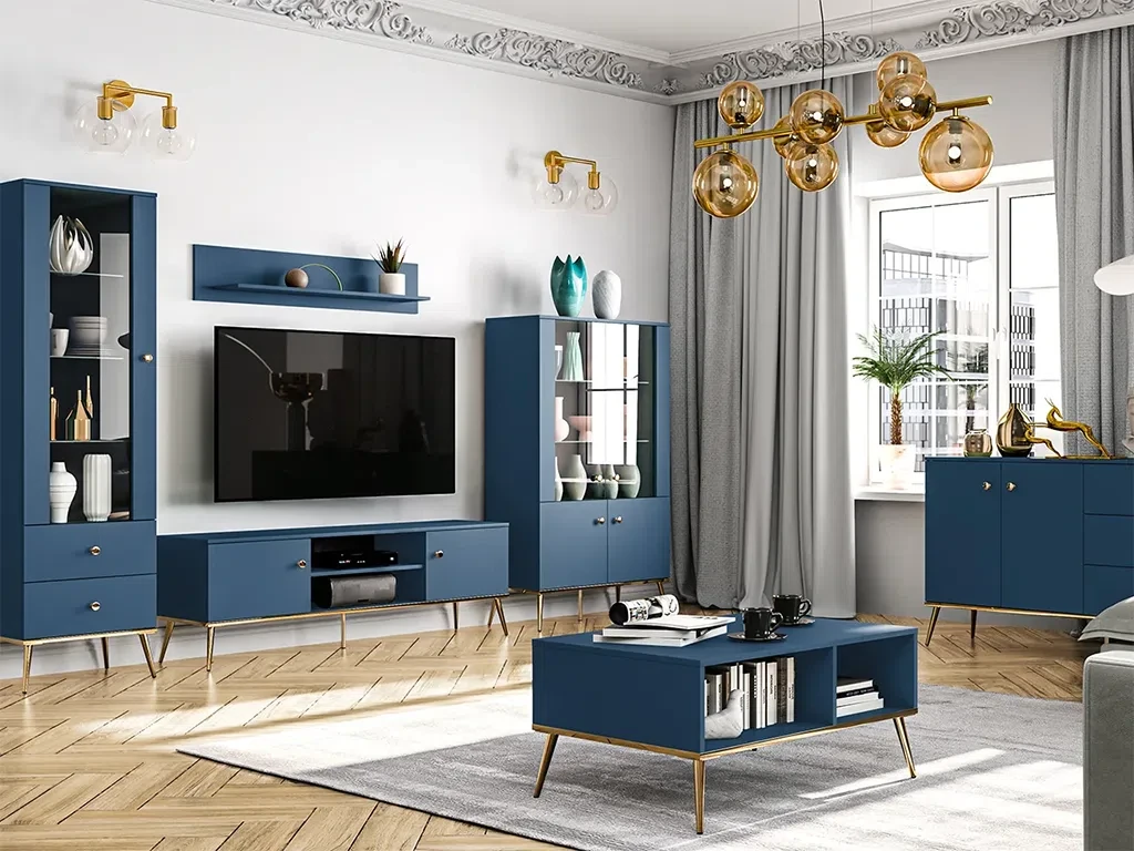 Комплект меблів у вітальню Marine (синій темний/сірий), фото 1