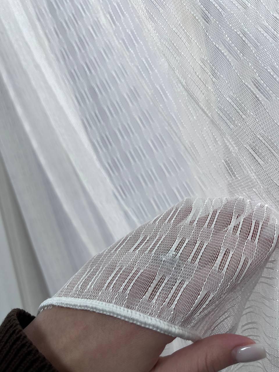 Тюль льон однотонний заввишки 3м. айворі