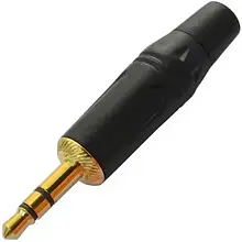 Штекер 3.5-мм стерео TCOM, металевий корпус, gold, чорний, для під'єднання аудіообладунків