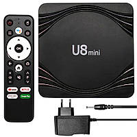 Смарт ТВ приставка 4/32GB, 4 ядра, WIFI + Пульт, U8 mini / Андроїд приставка TV / Приставка для телевізора