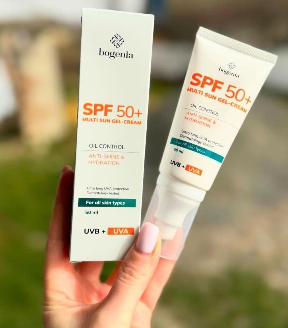 Сонцезахисний крем для обличчя Multi Sun Gel-cream SPF 50+. Bogenia. 50мл