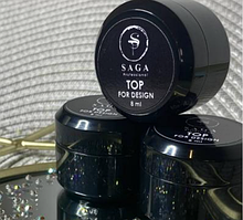 Топ без липкого шару для страз та об'ємних дизайнів Saga top for design (баночка), 8мл