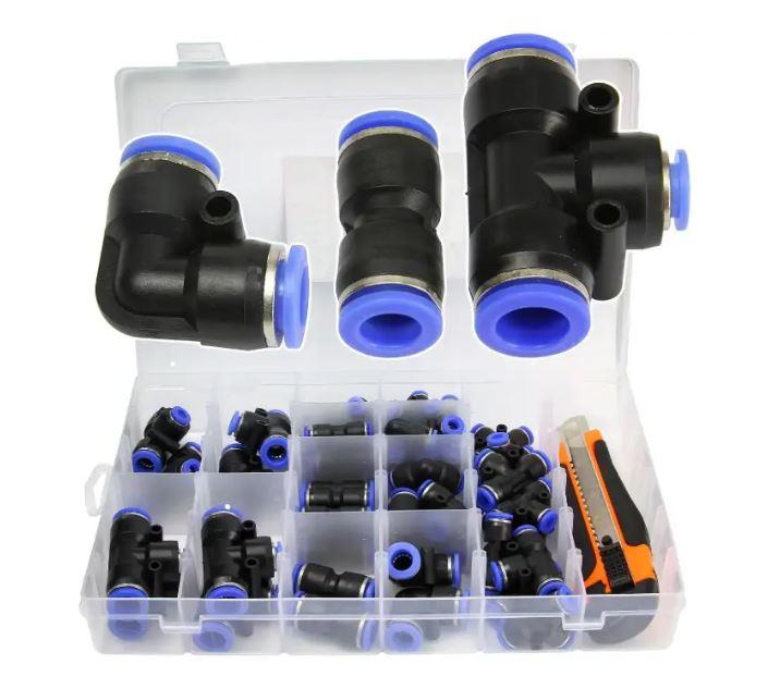Набір різних пневматичних швидкоз'єднувачів 4-12 мм 52 шт. у кейсі Mar-Pol M66572