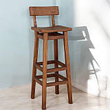 Табурет Техас зі спинкою з дерева Вільха 80 см горіх темний, фото 2