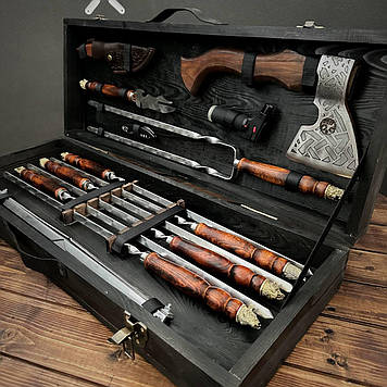 Набір шампурів у дерев’яному кейсі "Хантер"