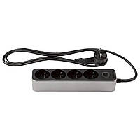 Подовжувач мережевий Silver Crest 1,5 м 4 розеток 16 А 3680 Вт Чорний (C01 000072)