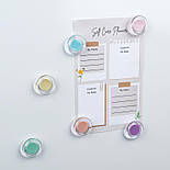 Набір магнітів у кольоровому пластиковому корпусі, круглі, діаметром 30 мм, Pastelini. 6 шт. у блістері., фото 4