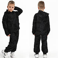 Детский трикотажный модный красивый черный спортивный костюм на мальчика худи и штаны тай - дай 6,7,8,9 лет