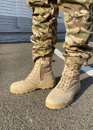 Полегшені тактичні берці SWAT койот, тактичні берці на блискавці