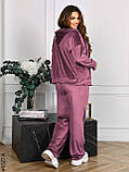 8327-8 Спортивний костюм жіночий на блискавці велюр напівбатал (4 од: 48,50,52,54), фото 2