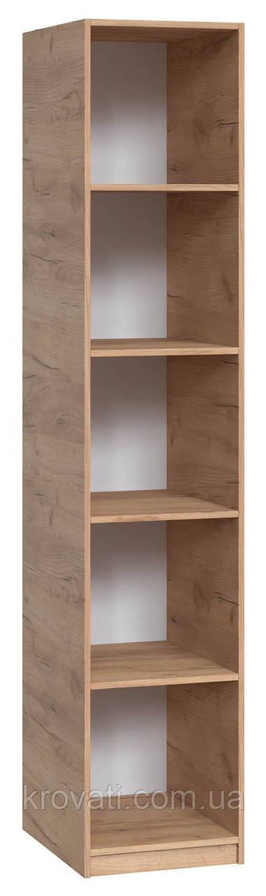 Шафа-пенал з полицями відкритий "Брайт" 400х500х2000 h Майстер Форм . Дуб крафт золотий
