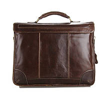 Чоловічий портфель із натуральної шкіри John McDee JD7091C коричневий, фото 5