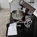 Потужний планетарний кухонний комбайн 3 в 1 міксер тістоміс Zepline неіржавка сталь 3500 Вт із чашею на 6 л, фото 2