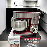 Потужний планетарний кухонний комбайн 3 в 1 міксер тістоміс Zepline неіржавка сталь 3500 Вт із чашею на 6 л, фото 4