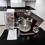 Потужний планетарний кухонний комбайн 3 в 1 міксер тістоміс Zepline неіржавка сталь 3500 Вт із чашею на 6 л, фото 7