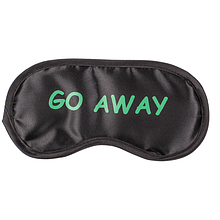 Чорна атласна маска для сну з написом "Go Away"