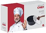 Ківш 1.6л.кований алюміній Bravo Chef з кришкою 18 см, фото 3