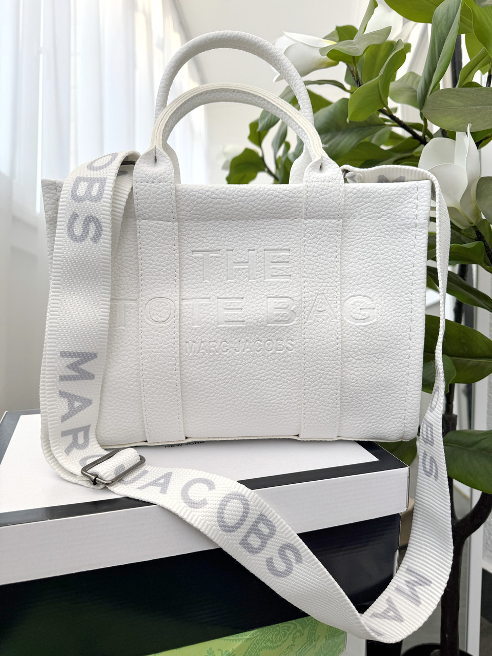 Сумка жіноча Марк джейкобс The Tote Bag BIG SIZE белый, фото 1