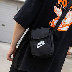 Чоловіча чорна сумка барсетка Nike через плече Найк месенджер