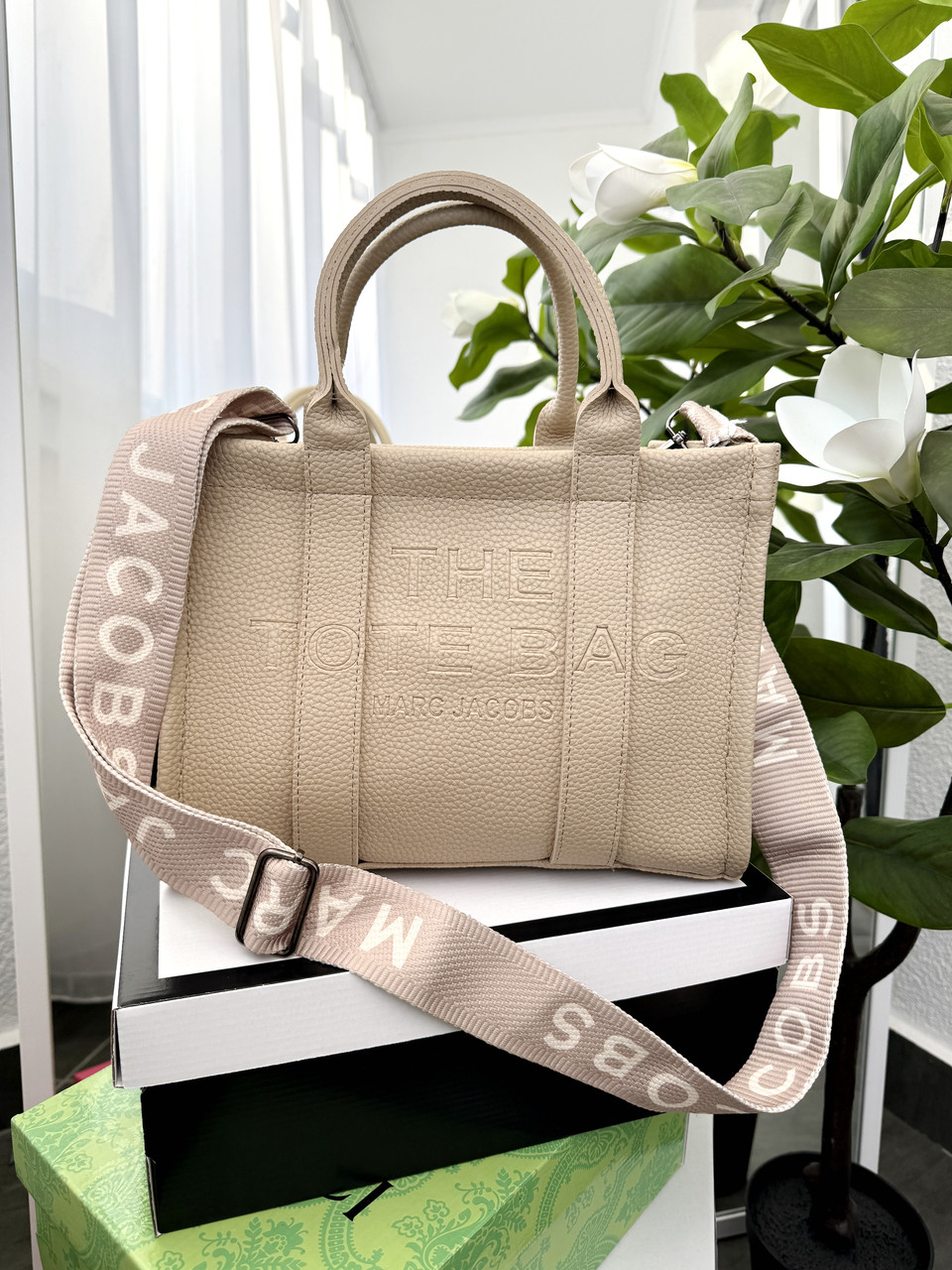Сумка жіноча Марк джейкобс The Tote Bag BIG SIZE бежевый, фото 1