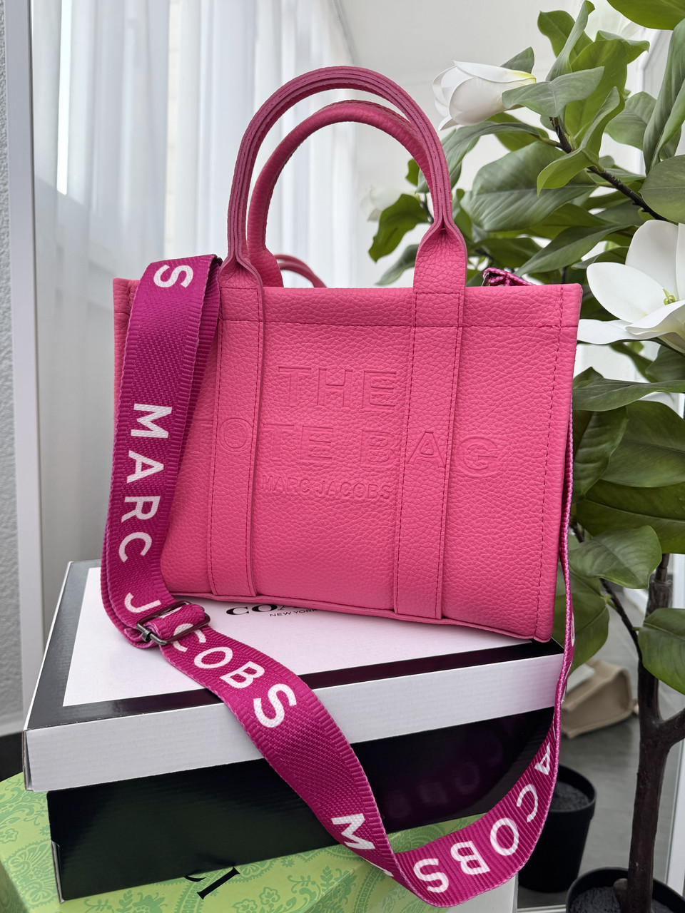 Сумка жіноча Марк джейкобс The Tote Bag BIG SIZE малиновий, фото 1